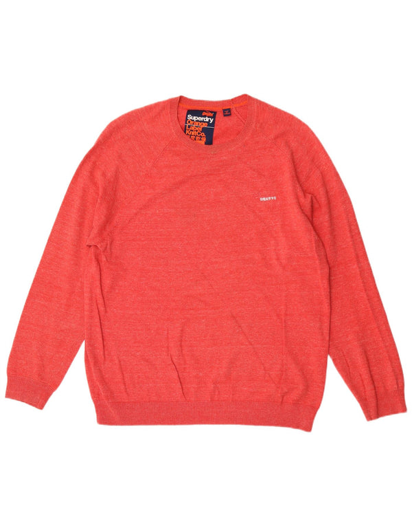 Мужской джемпер с круглым вырезом Superdry XL, красный хлопок