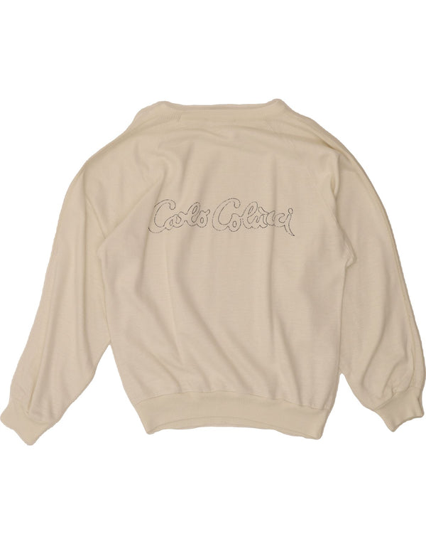 CARLO COLUCCI Womens Graphic Sweatshirt Jumper UK 18 XL White