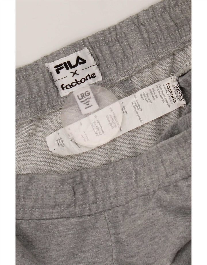 Fila Мужские спортивные шорты с рисунком, большие серые, хлопковые