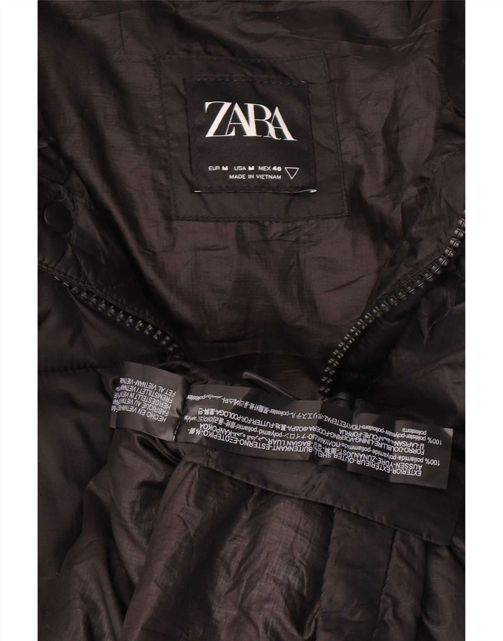 Мужская стеганая куртка Zara UK 38, средний черный полиамид