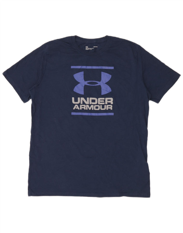 Мужская футболка с рисунком Under Armour, большой темно-синий хлопок