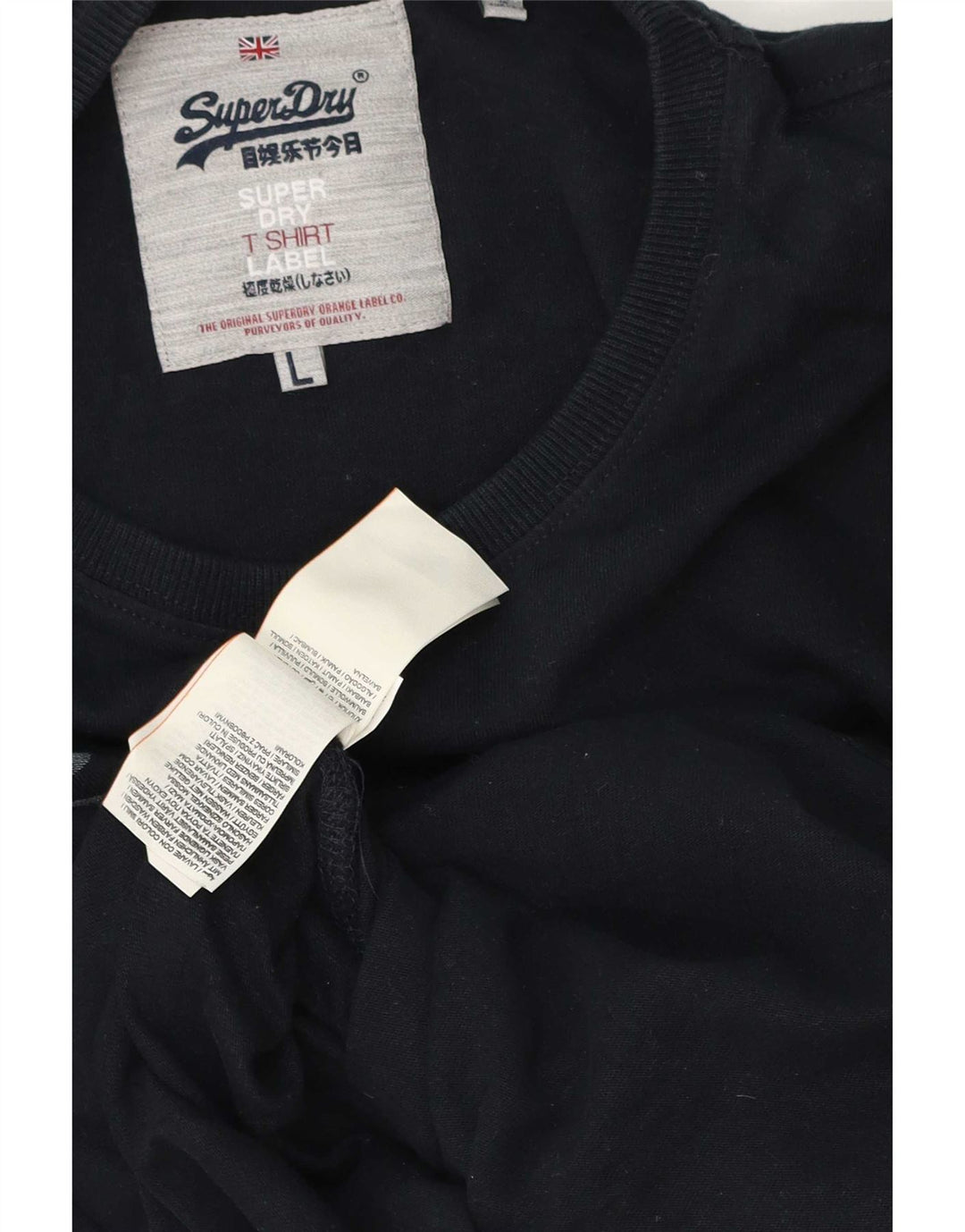 Мужской топ с рисунком Superdry, большой размер, темно-синий, хлопок, с длинным рукавом