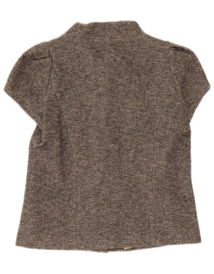 Женский пиджак с коротким рукавом Rene Lezard EU 36, маленький, серый, шерстяной