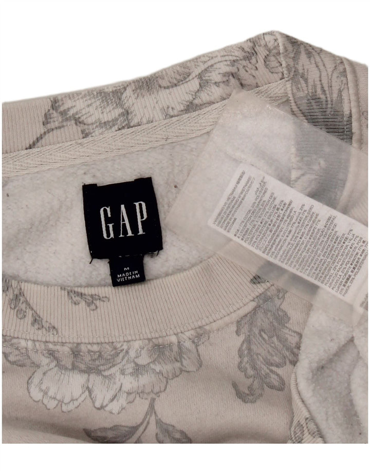 Женский свитер Gap UK 14, хлопковый джемпер среднего серого цвета с цветочным принтом
