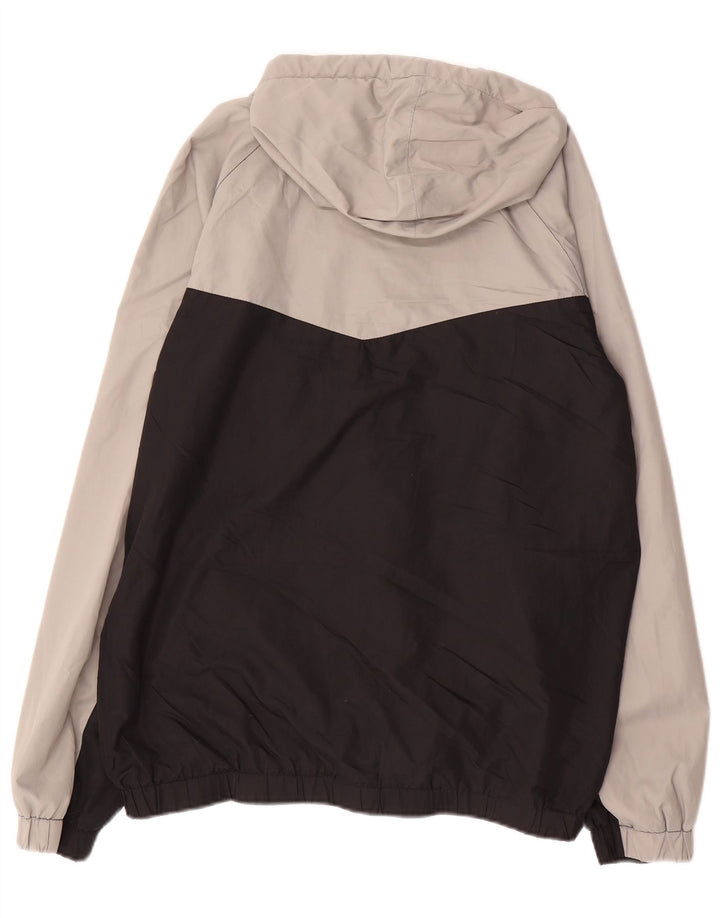 Мужская дождевик с капюшоном FILA UK 38, средний серый полиэстер с цветными блоками