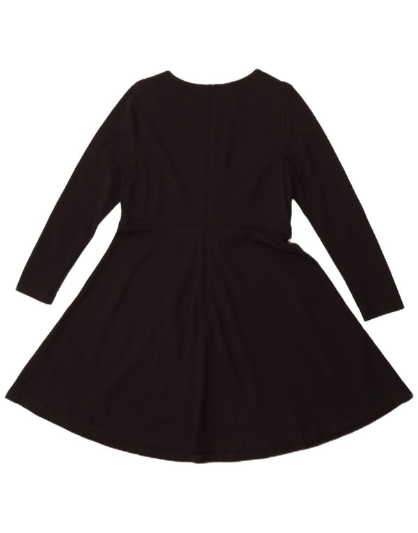 Женское платье А-силуэта с длинными рукавами MARKS & SPENCER UK 16, большое черное вискоза