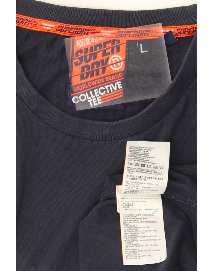 Мужская футболка Superdry, большой темно-синий хлопок