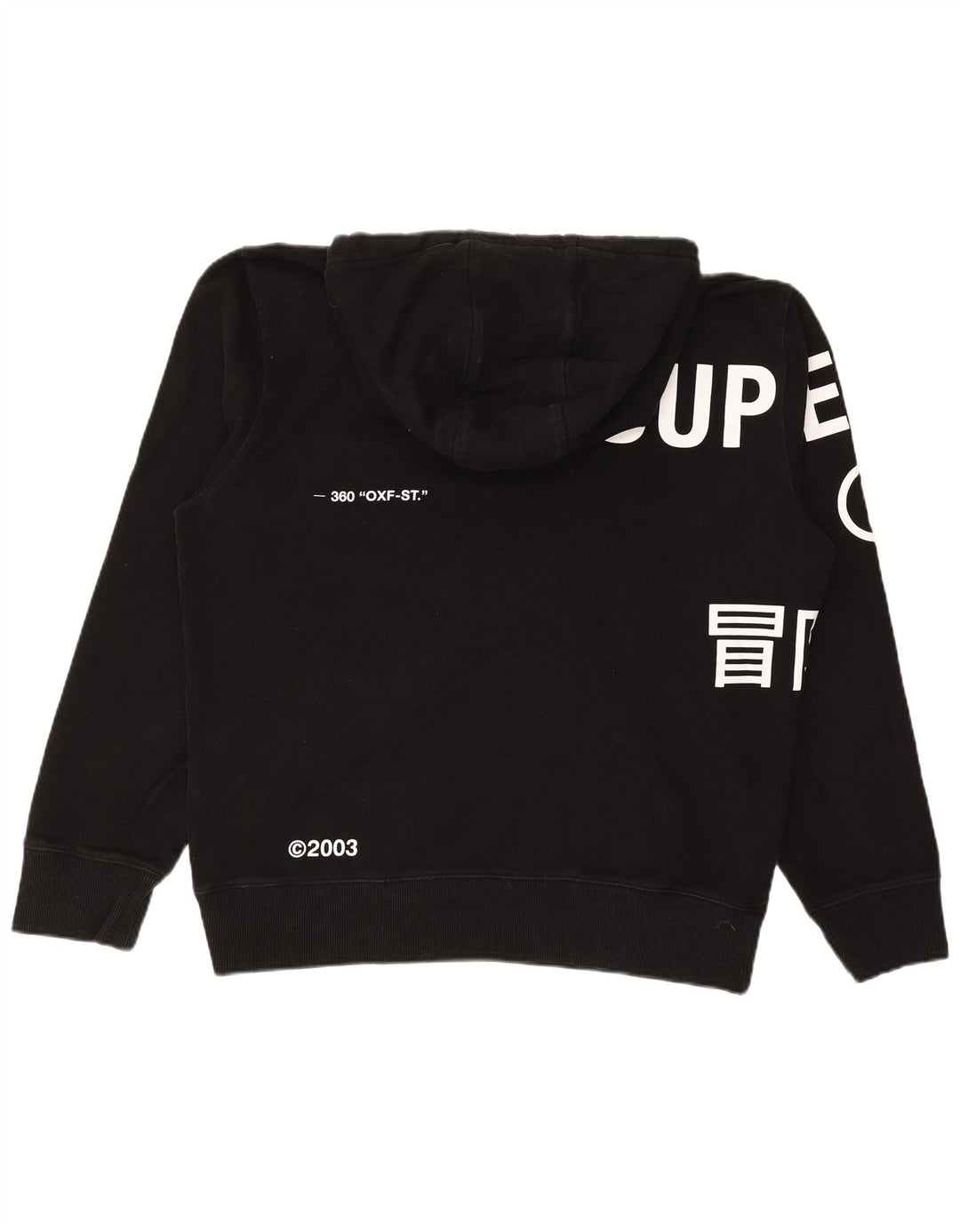 SUPERDRY Мужской джемпер с капюшоном с рисунком XL, черный хлопок