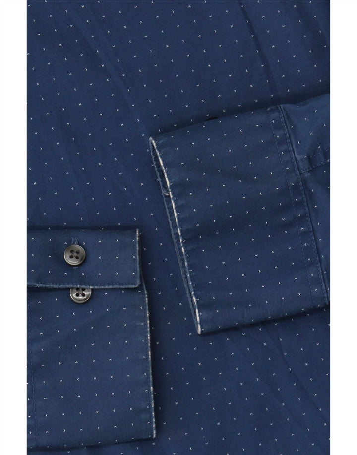 Мужская рубашка CALVIN KLEIN JEANS, размер 33/32, 15 1/2, средний синий в крапинку