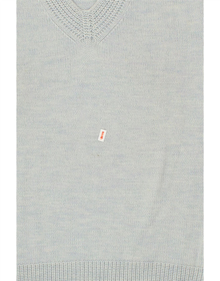 PENNY PULL Womens V-Neck Jumper Sweater UK 14 Medium Blue Wool Vintage Penny Pull and Second-Hand Penny Pull from Messina Hembry 