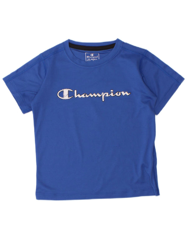 Футболка Champion для мальчиков с рисунком, топ 3–4 лет, 2XS, синий полиэстер