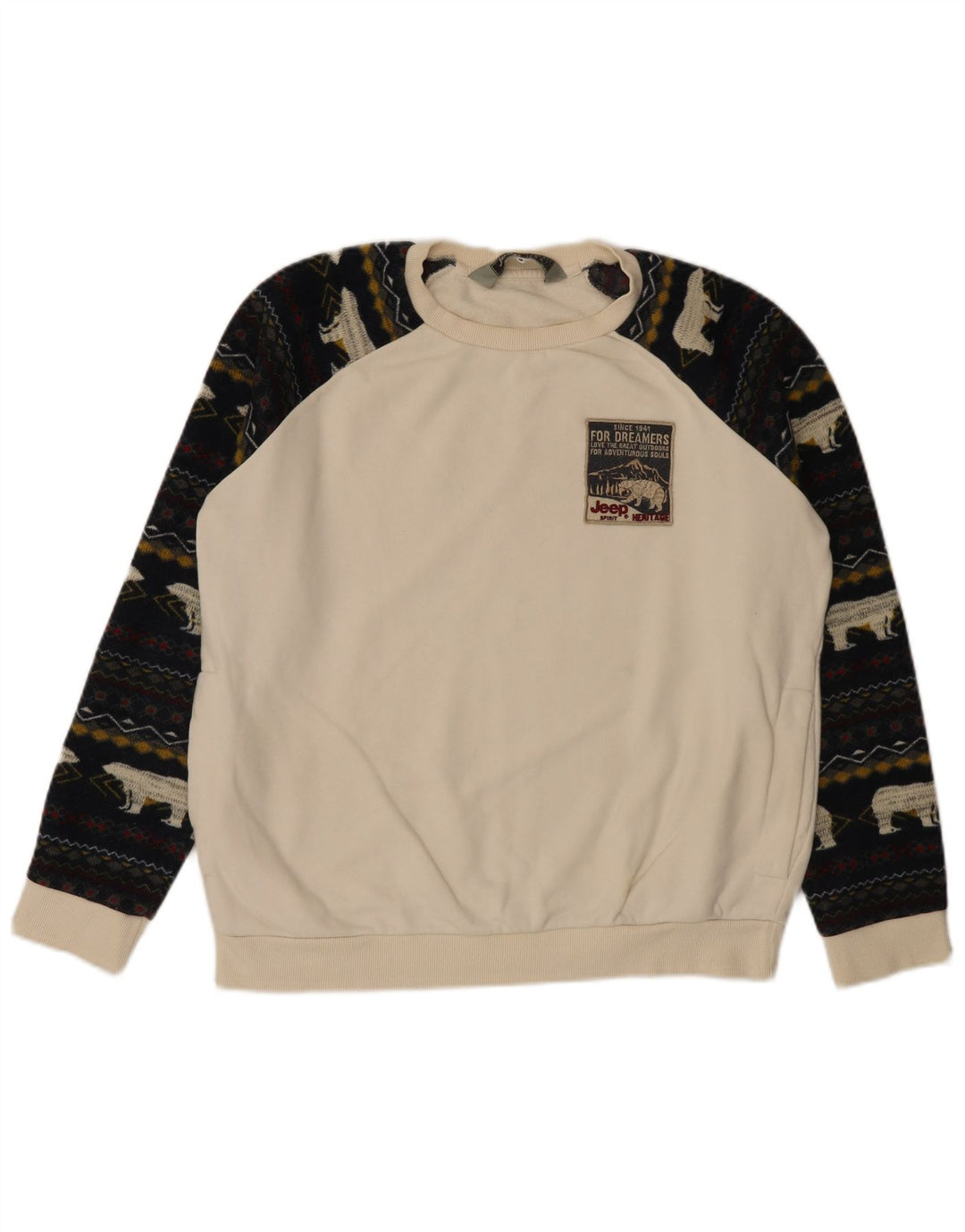 Джип Мужской джемпер большой белый Fair Isle