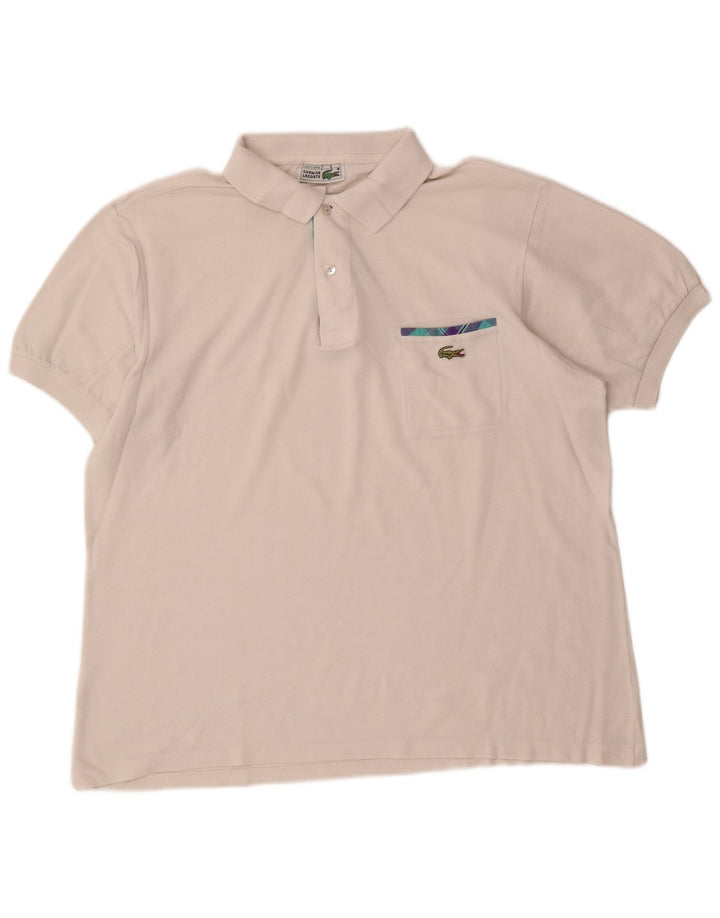 Мужская рубашка-поло Lacoste, размер 6 XL, белый хлопок