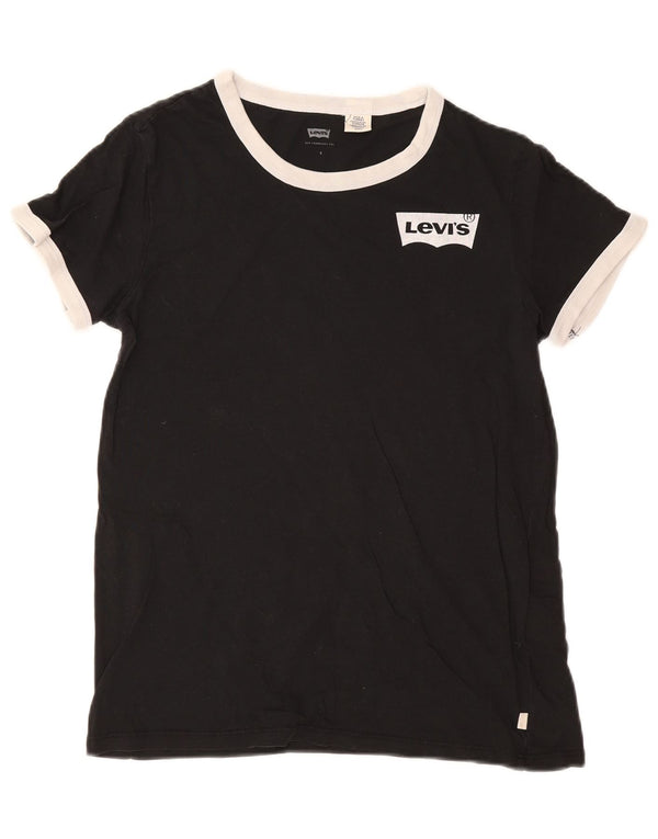Женская футболка Levi's Top UK 10, маленькая, черный хлопок