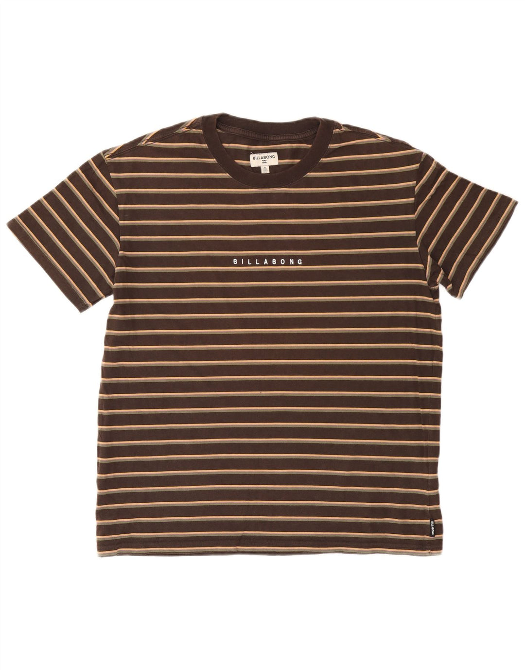 Billabong Мужская футболка из хлопка среднего коричневого цвета в полоску