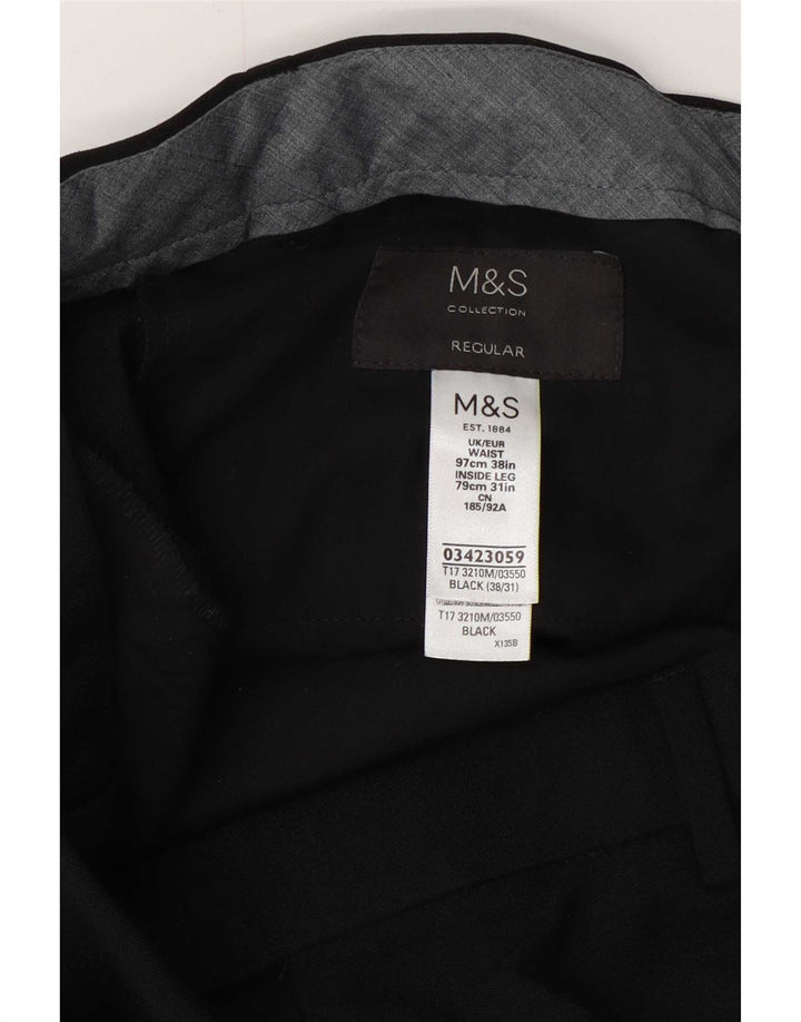Мужские классические брюки Marks & Spencer W38 L31, черный полиэстер