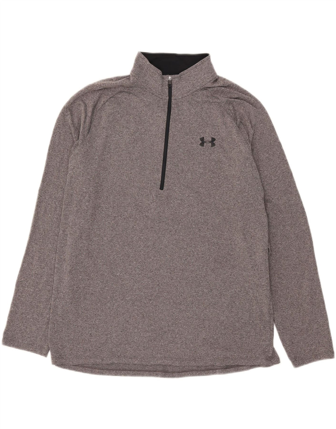 Мужской пуловер с воротником на молнии Under Armour, спортивный костюм, топ XL, серый