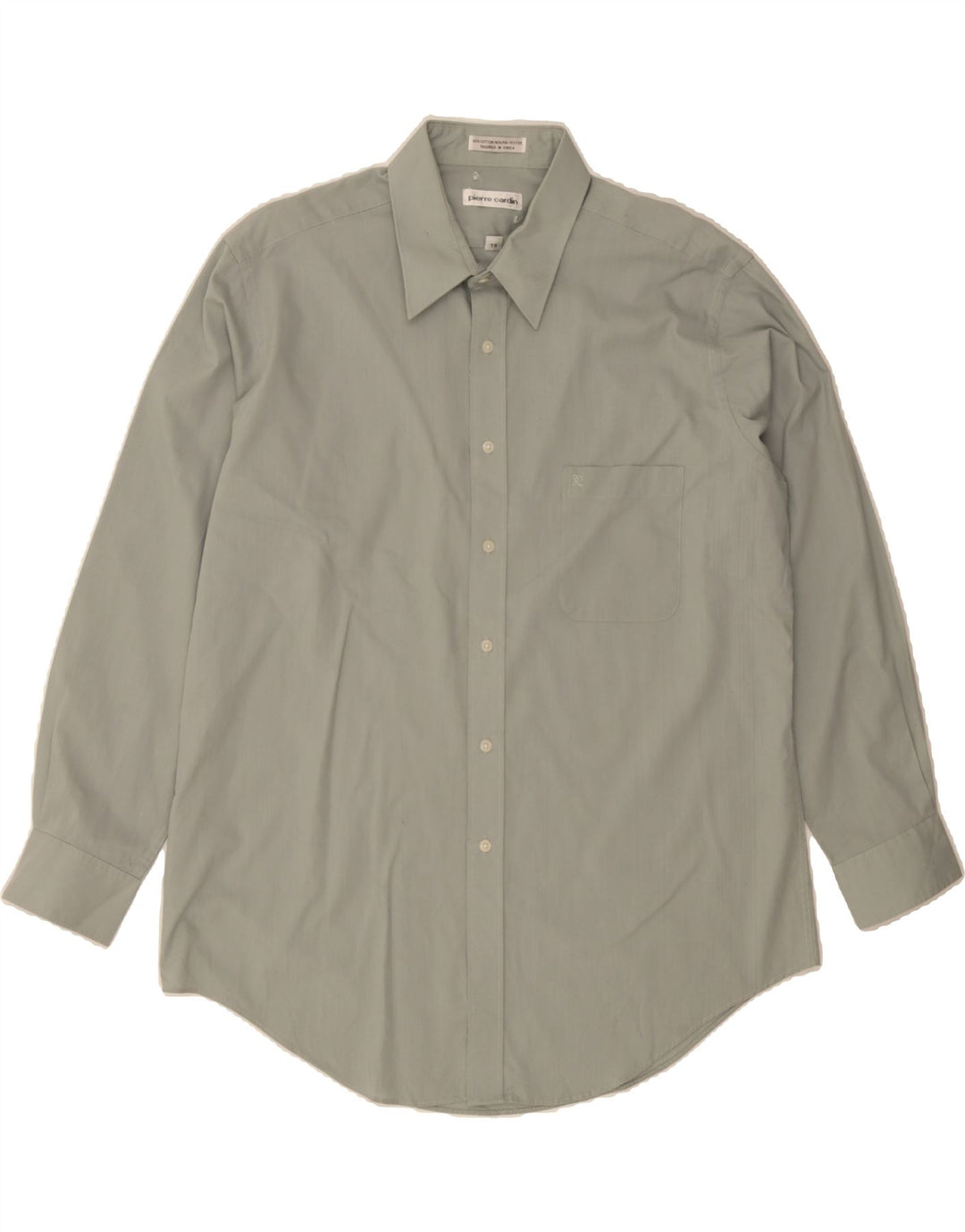 PIERRE CARDIN Mens Shirt Size 16 1/2 Large Grey Cotton Vintage Pierre Cardin and Second-Hand Pierre Cardin from Messina Hembry 