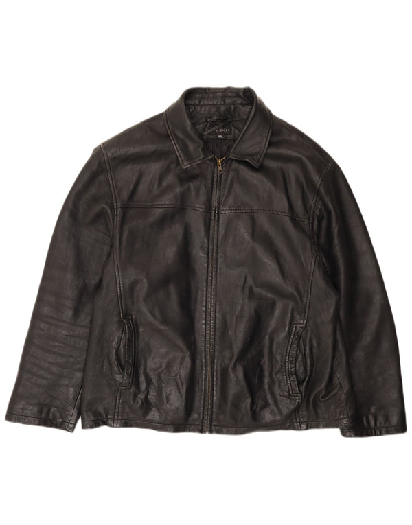 Мужская кожаная куртка VINTAGE UK 44 2XL черная