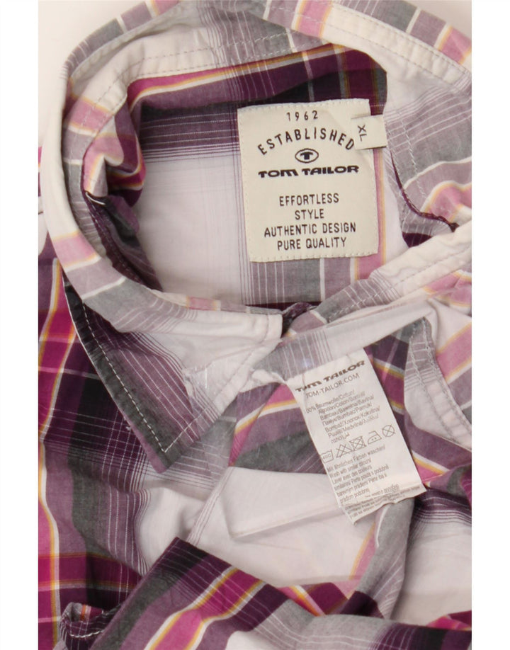 Мужская рубашка Tom Tailor XL в разноцветную клетку из хлопка