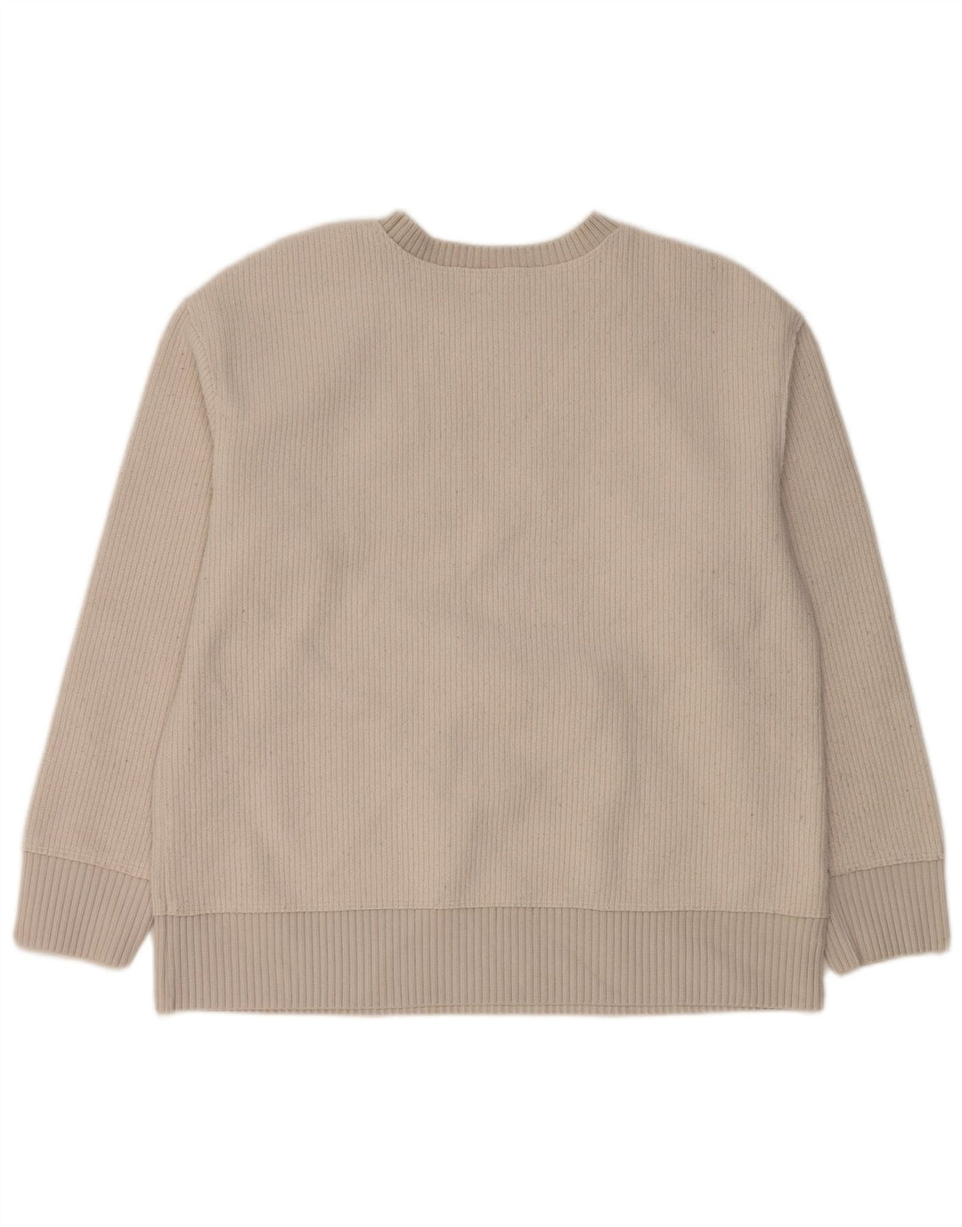 Женский джемпер с круглым вырезом Zara UK 14, средний белый полиэстер
