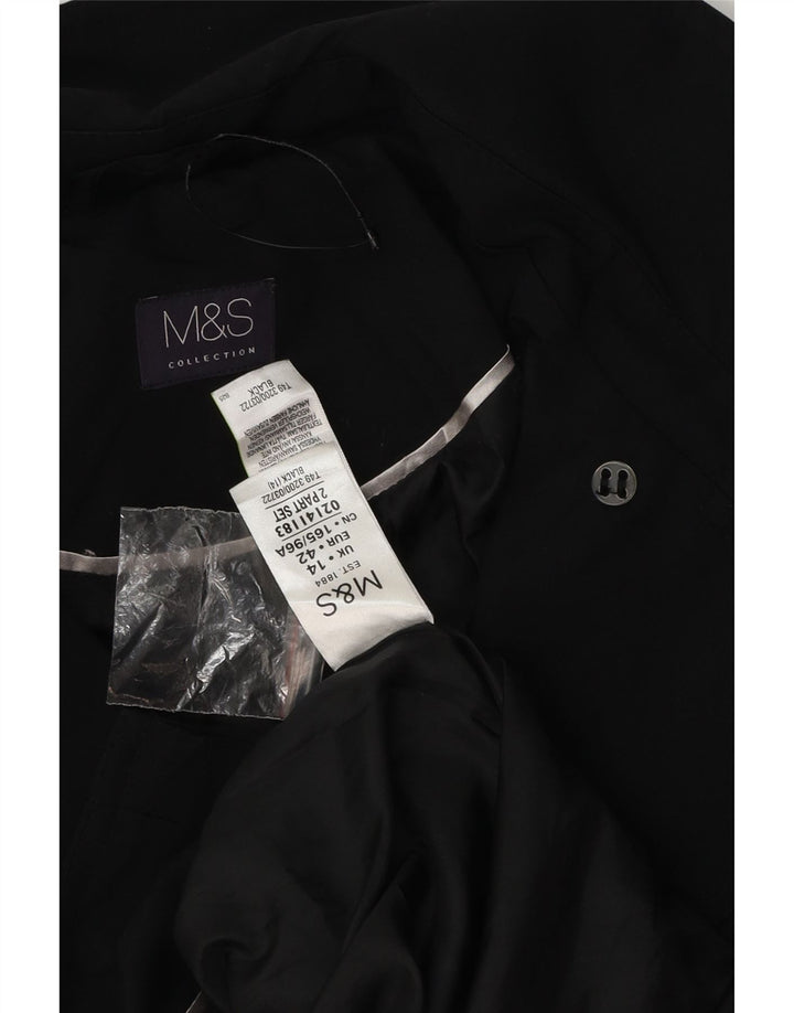 Женский тренч Marks & Spencer UK 14, большой черный полиэстер