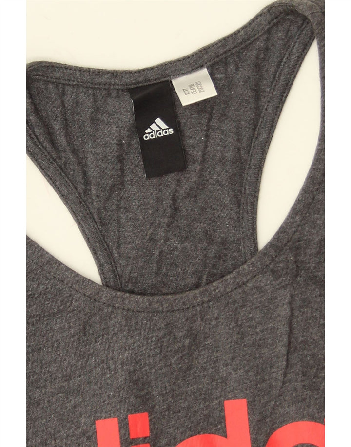 Женский жилет Adidas с графическим рисунком Top UK 8, маленький серый в крапинку