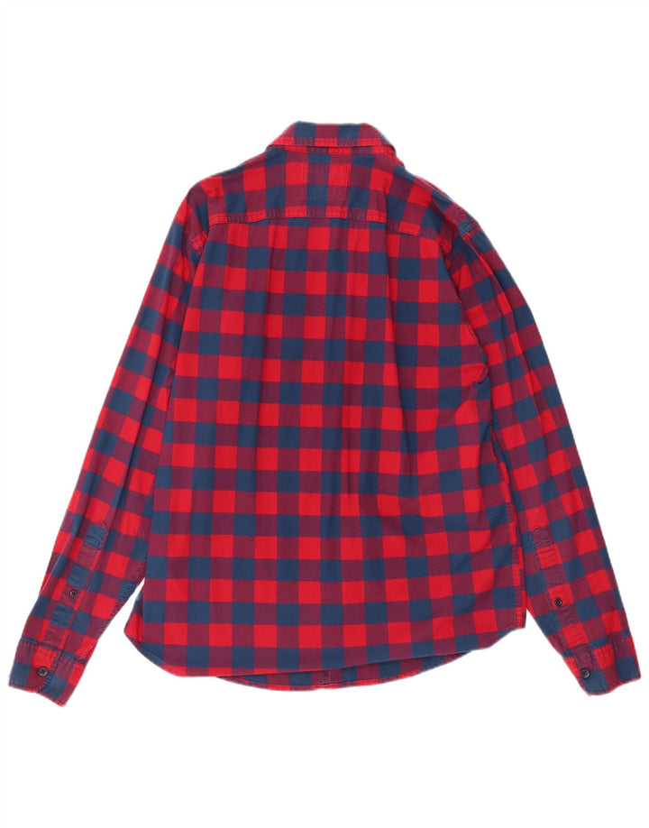 HOLLISTER Мужская рубашка в крупную красную клетку из хлопка