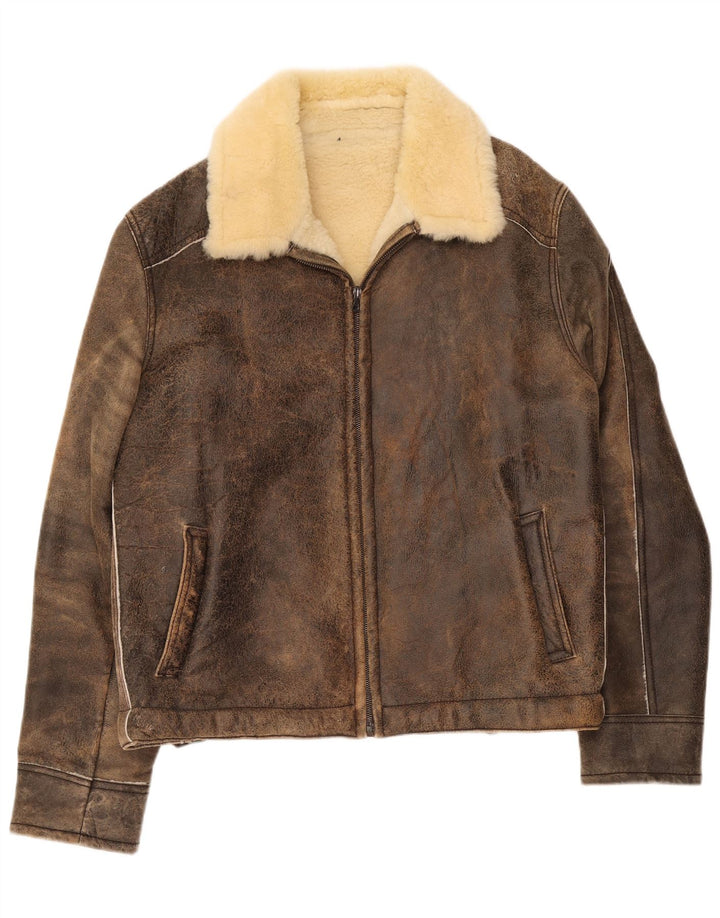 Мужская короткая дубленка Pascucci IT 54 2XL Коричневый