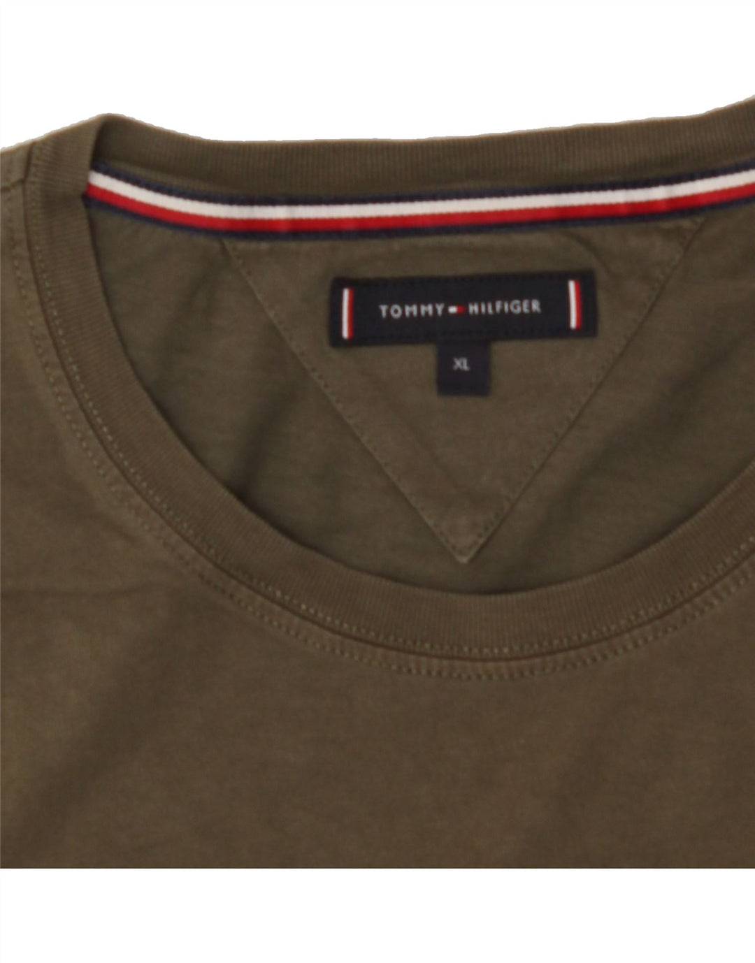 TOMMY HILFIGER Mens T-Shirt Top XL Khaki Vintage Tommy Hilfiger and Second-Hand Tommy Hilfiger from Messina Hembry 