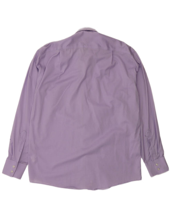 Мужская рубашка Calvin Klein, размер 16, большая, фиолетовая, хлопок