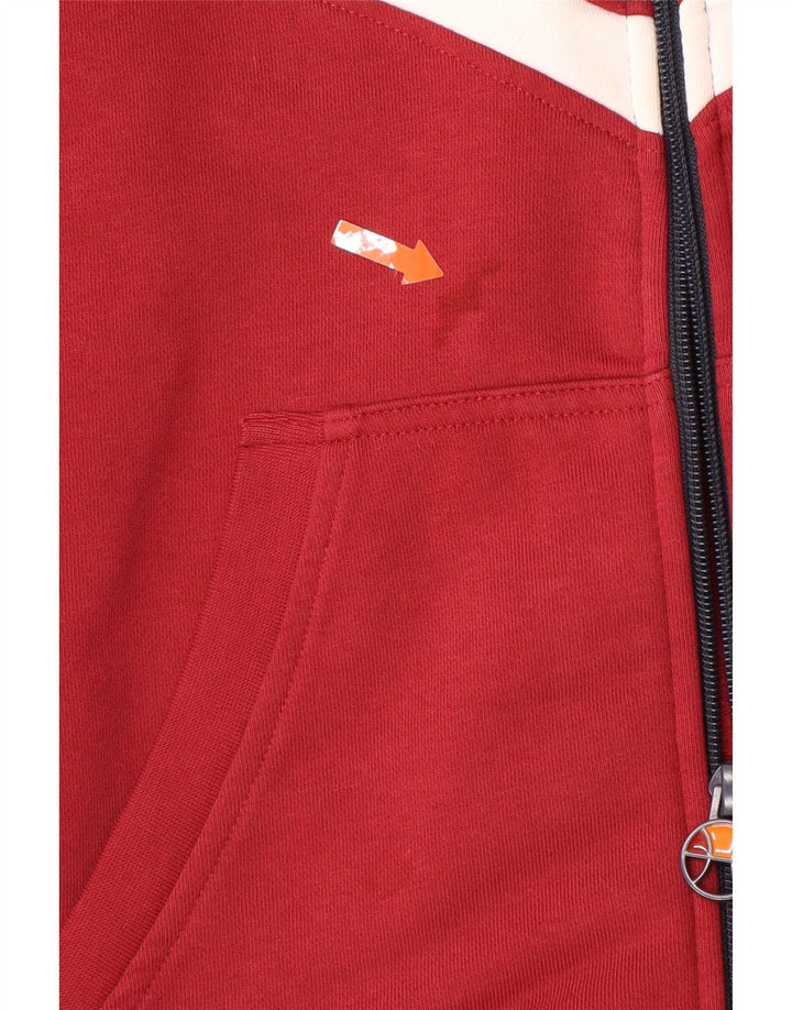 ELLESSE Мужской свитер с капюшоном на молнии, средний красный, хлопок с цветными блоками