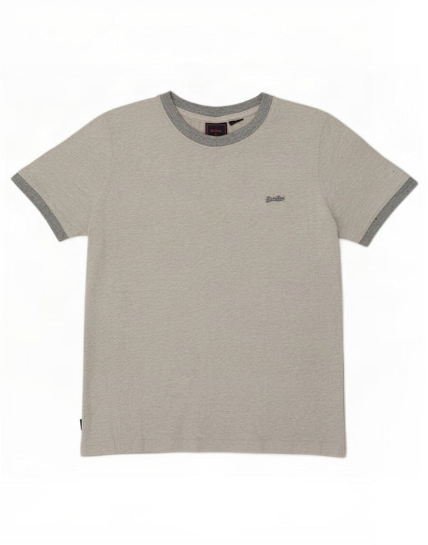 Женская футболка оверсайз Superdry Top UK 10, маленький серый хлопок с крапинками
