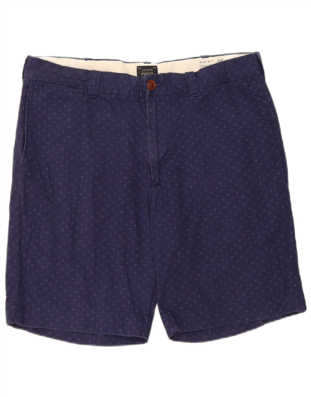 Мужские шорты чинос J. CREW Stanton W32, средний темно-синий пятнистый хлопок