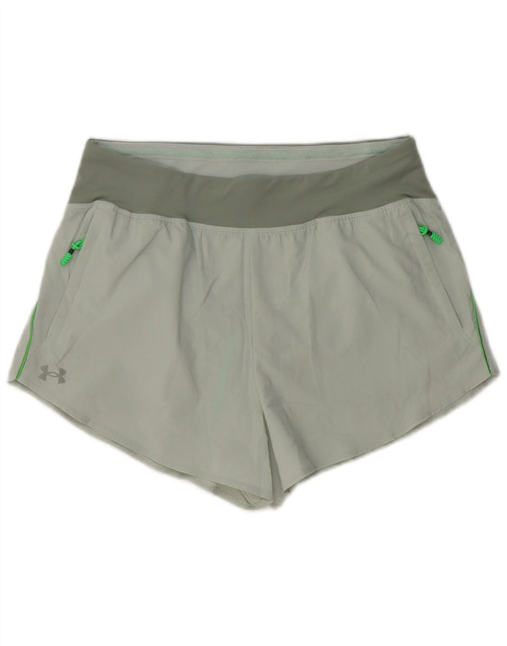 Женские спортивные шорты Under Armour UK 14, большие серые, полиэстер с цветными блоками