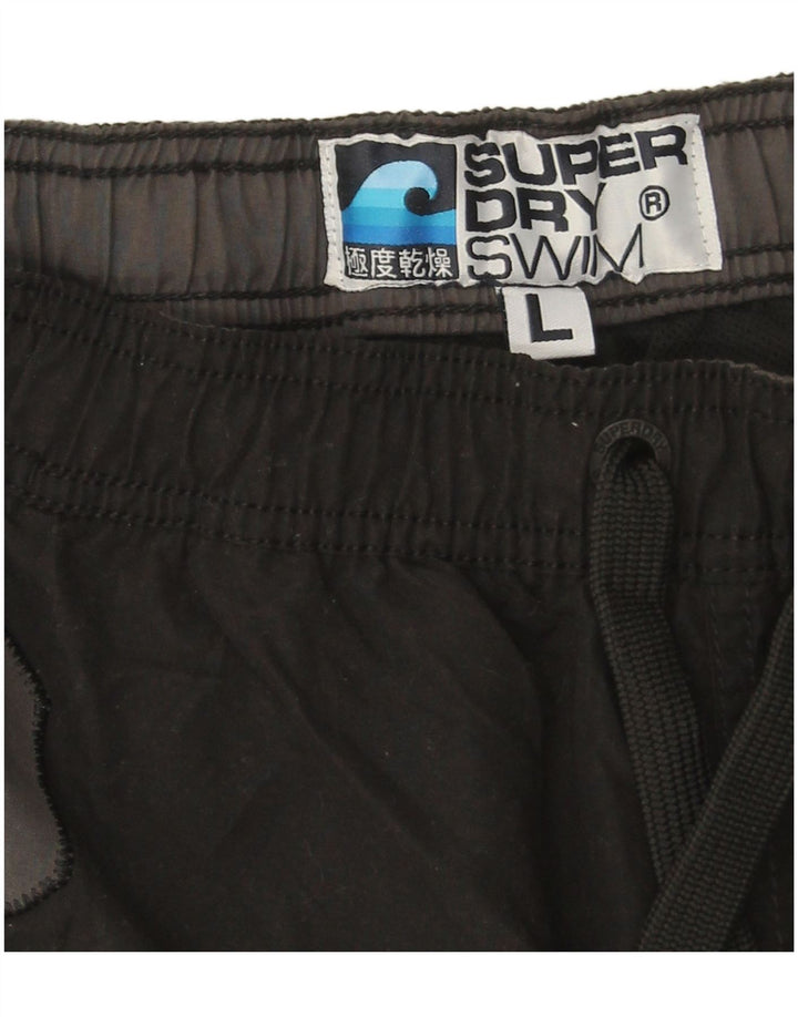Мужские шорты для плавания Superdry с рисунком, большие черные