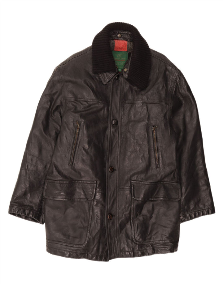 HENRY COTTONS Мужское кожаное пальто IT 54 2XL Черный