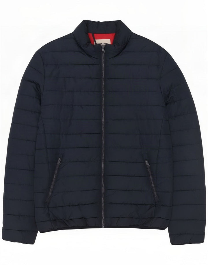 Мужская стеганая куртка Jack & Jones UK 38 Средний темно-синий полиэстер
