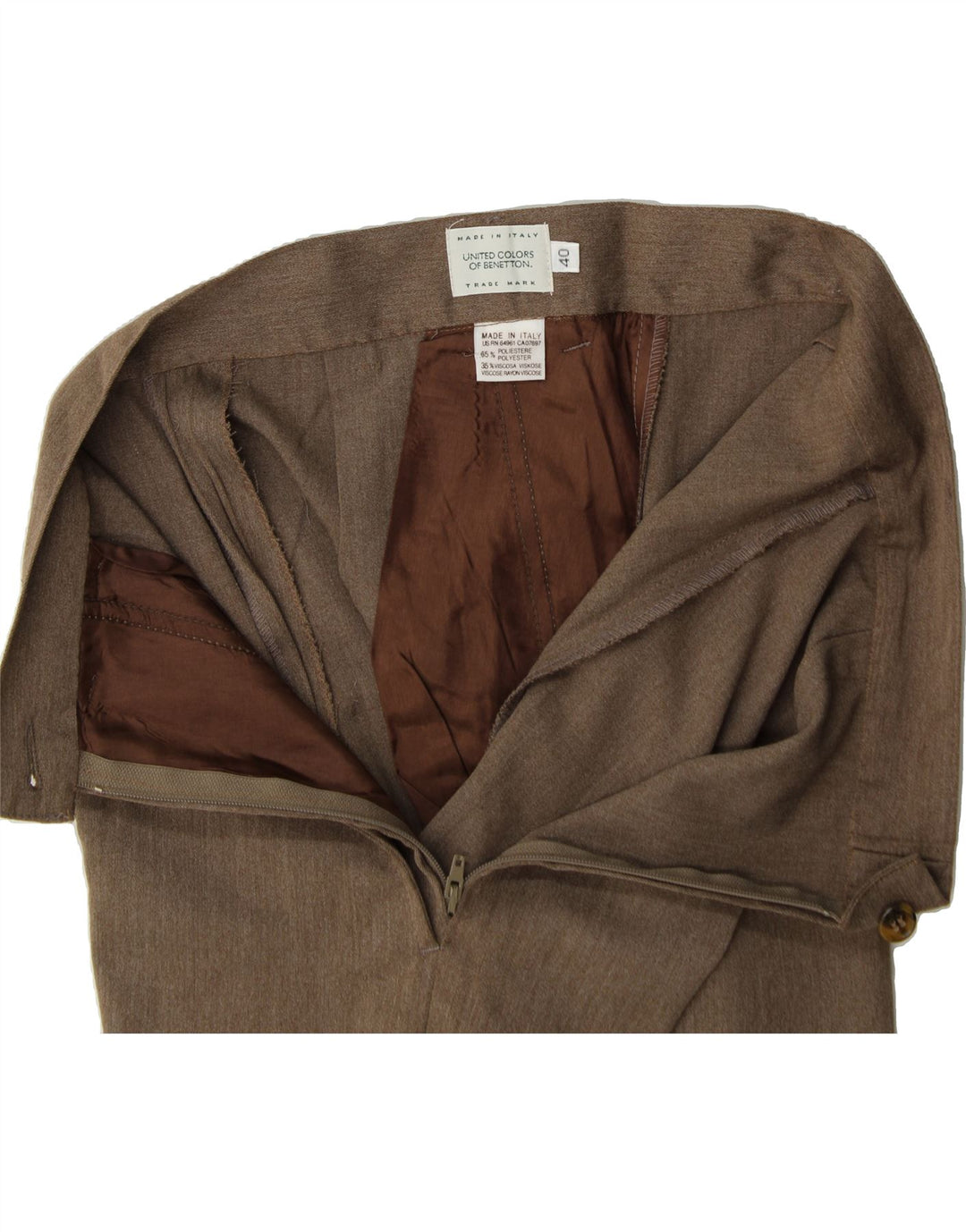 BENETTON Womens Casual Shorts IT 40 Small W27 Brown Polyester Vintage Benetton and Second-Hand Benetton from Messina Hembry 