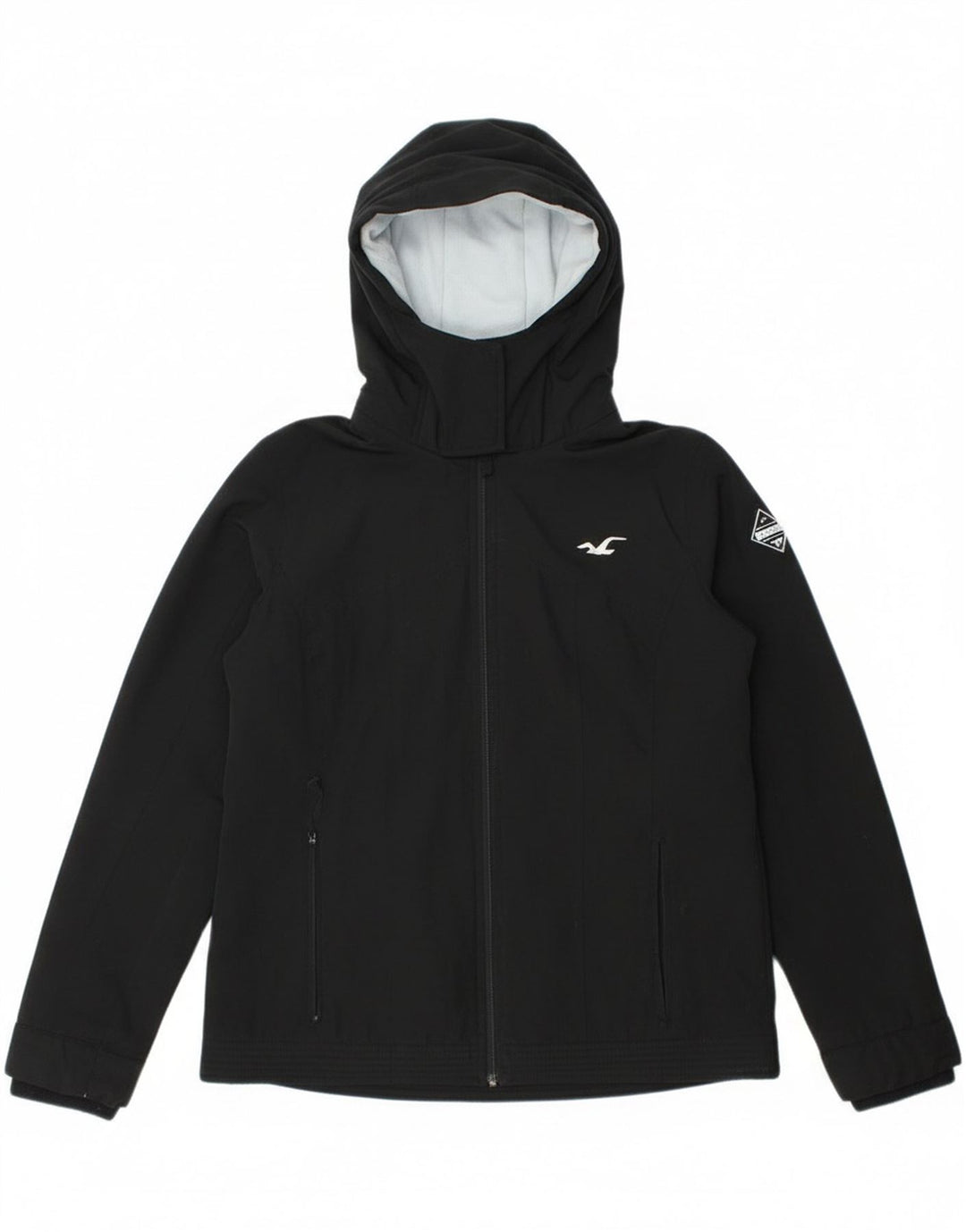 Женская ветровка с капюшоном Hollister UK 14, средний черный полиэстер