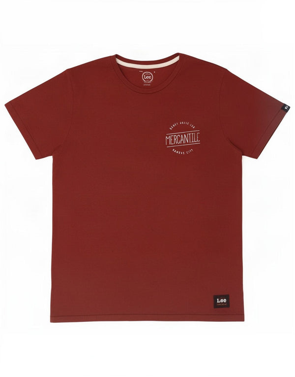 Lee Mens Mercantile Regular Fit Футболка с рисунком Топ Маленький Красный Хлопок