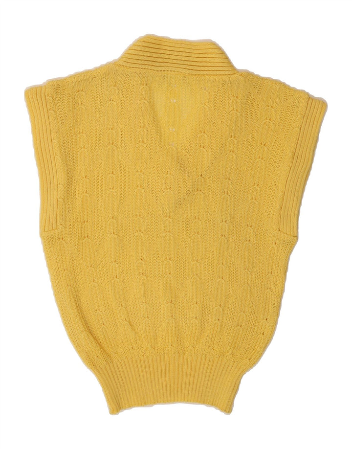 CREATION Womens Vest Tank Top EU 38 Medium Yellow Polyacrylic Vintage Creation and Second-Hand Creation from Messina Hembry 