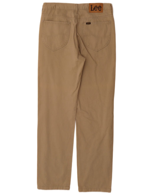 Lee Mens Chicago Прямые повседневные брюки W32 L32 Бежевые хлопковые