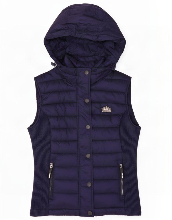 Женский утепленный жилет с капюшоном Superdry UK 6 XS, темно-синий, нейлон