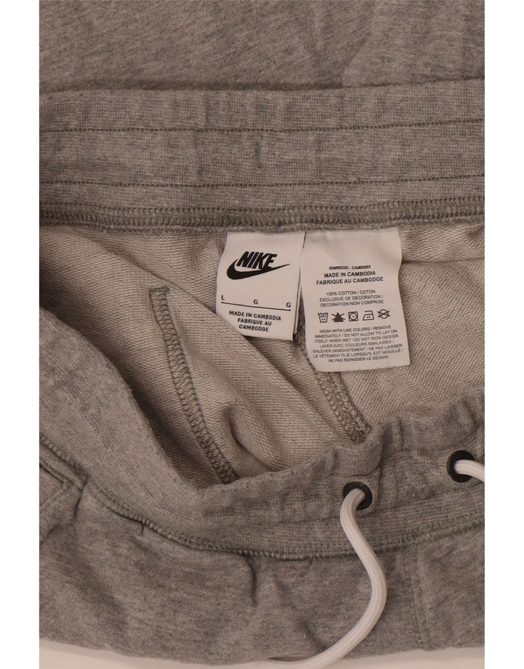 Мужские спортивные шорты с рисунком Nike, большие серые, хлопковые