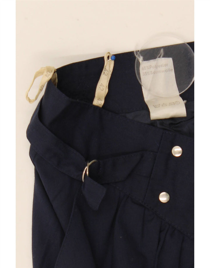 Винтажная женская юбка-трапеция IT 42 Medium W29 Темно-синий полиэстер