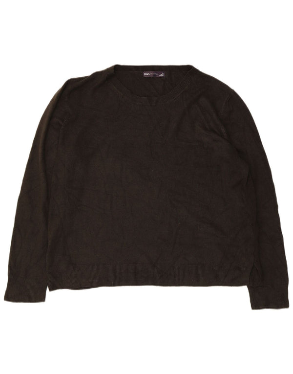 Marks & Spencer Womens Crop Boat Neck Jumper Sweater UK 20 2XL Brown
