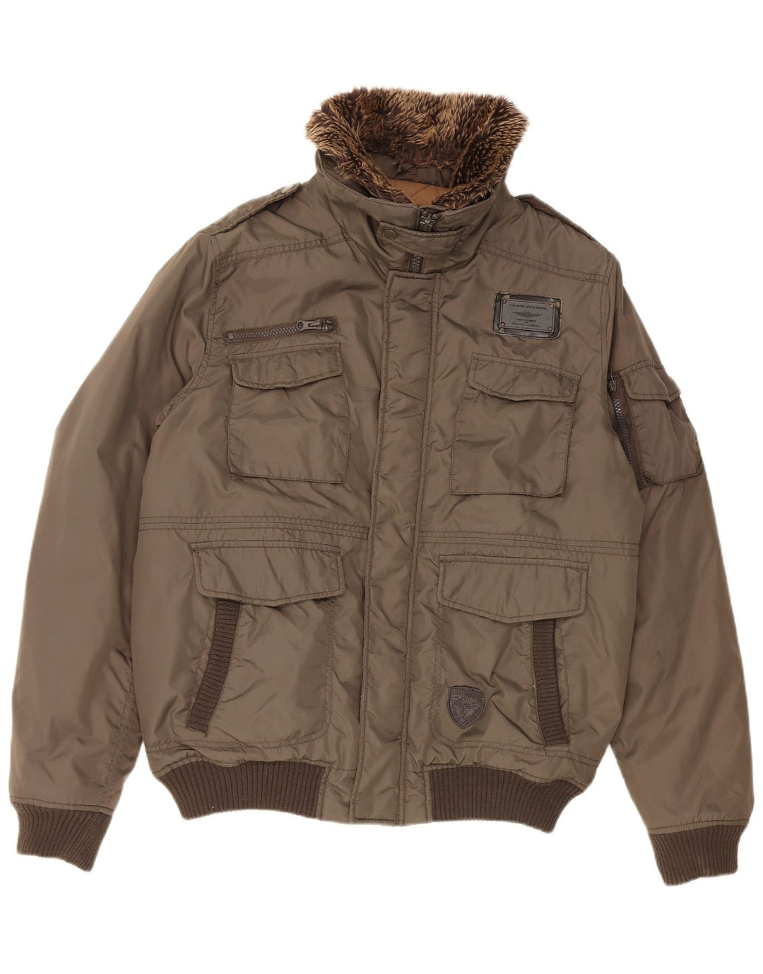Мужская куртка-бомбер Celio в стиле милитари UK 42 XL, хаки, нейлон