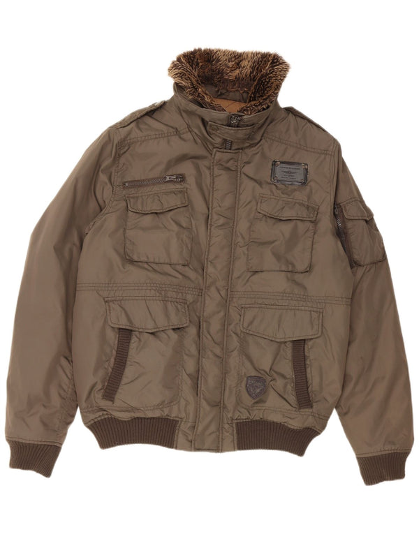 Мужская куртка-бомбер Celio в стиле милитари UK 42 XL, хаки, нейлон