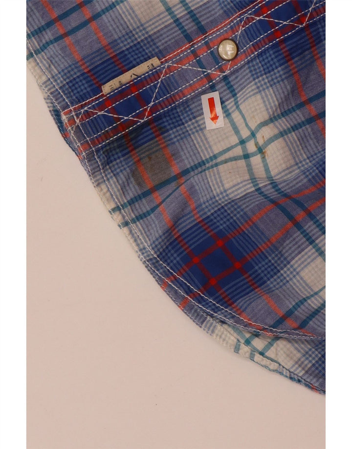 Мужская рубашка с коротким рукавом Tommy Hilfiger в клетку синего цвета, хлопок